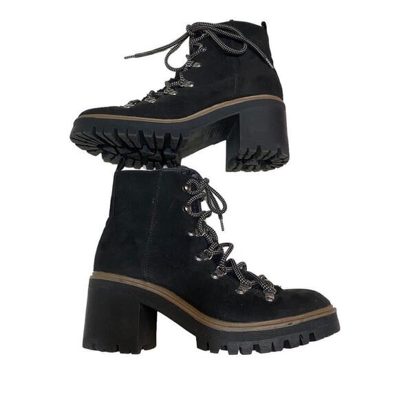 Espirit Flynn Boot Black Fabric Ankle Heeled Size 8.5 - Picture 5 of 10